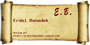 Erdei Benedek névjegykártya