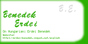 benedek erdei business card